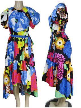 CHRISTOPHER JOHN ROGERS NWT XS Target ASYMMETRICAL Floral Statement Ruffle Dress